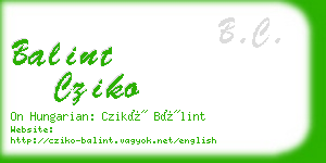 balint cziko business card