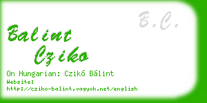 balint cziko business card